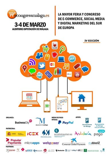 Cartel eCongress Málaga 2016 - Econgress Málaga 2016, evento líder sobre e-commerce, Social Media y Marketing Digital