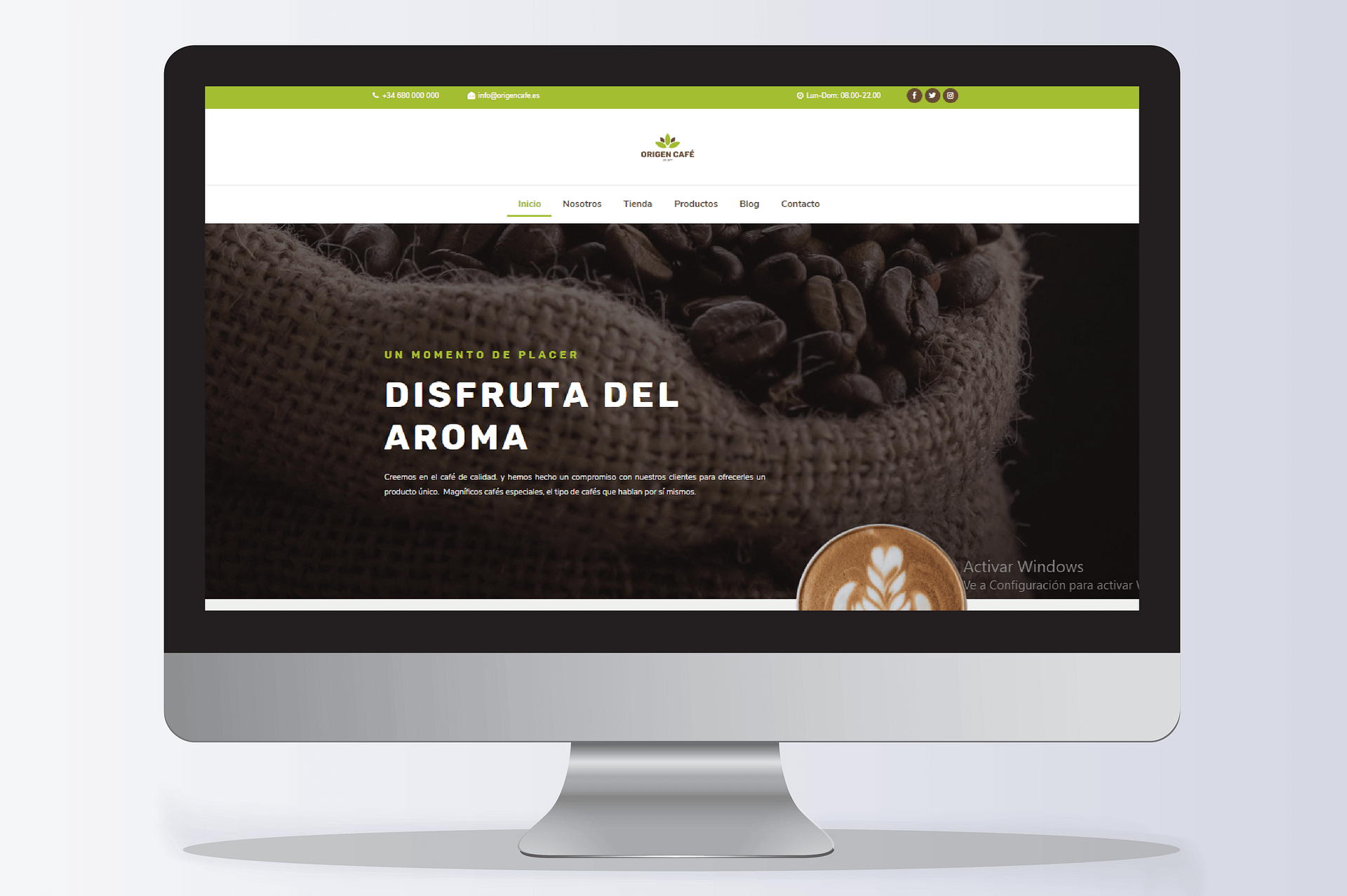 Diseño Web Tenerife Origen Cafe imeelz - Diseño web | Diseño de aplicaciones | ecommerce